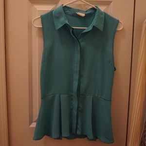 Blue peplum top